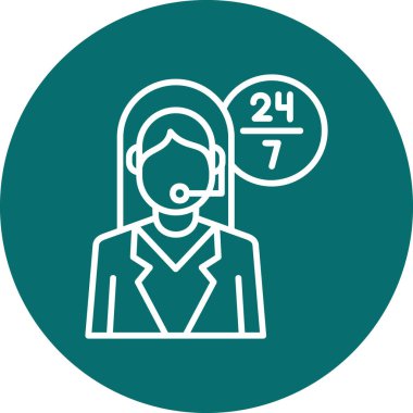 Müşteri hizmetleri modern simgesi, vektör illüstrasyonu