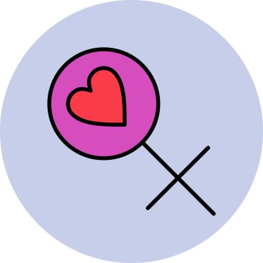 Kadın Sembolü. Web simgesi basit illüstrasyon 