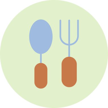 Yiyecek ve içecek ikonunun vektör illüstrasyonu