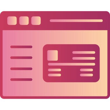 Tarayıcı. Web simgesi basit illüstrasyon