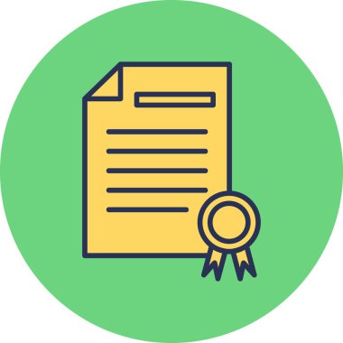 Sertifika. Web simgesi basit tasarım 