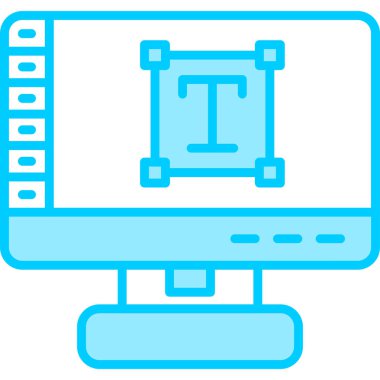 Metin Aracı. Web simgesi basit illüstrasyon