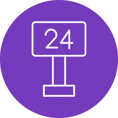 24 Saat Web simgesi, basit illüstrasyon