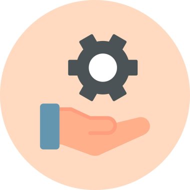 Ayarlama. Web simgesi basit bir illüstrasyon. çark el simgesinde 