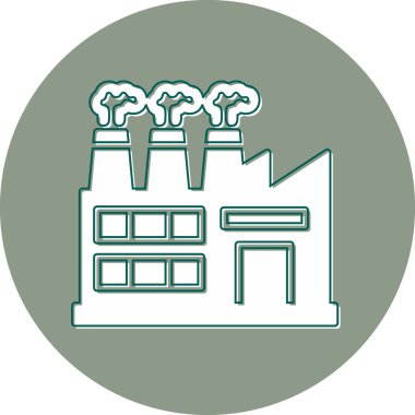 Fabrika modern simgesi, vektör illüstrasyonu