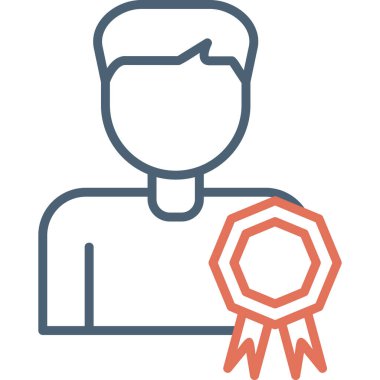 En iyi çalışan erkek. Web simgesi basit illüstrasyon