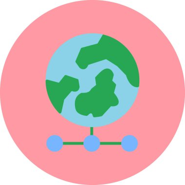 Dünya Sistemi. Web simgesi basit illüstrasyon