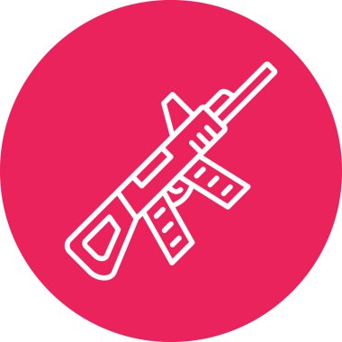 Makineli tüfek simgesi, web basit simgesi illüstrasyonu