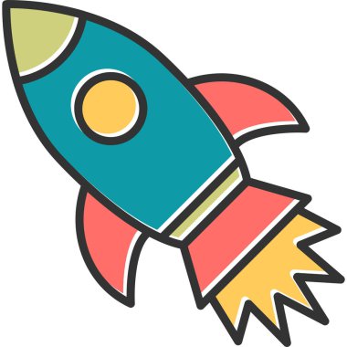 roket ikonu vektör illüstrasyonu