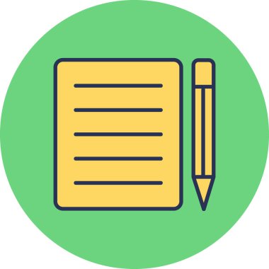 Not Defteri. Web simgesi basit illüstrasyon