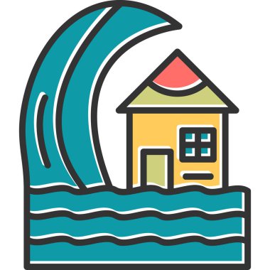 tsunami simge vektör çizim