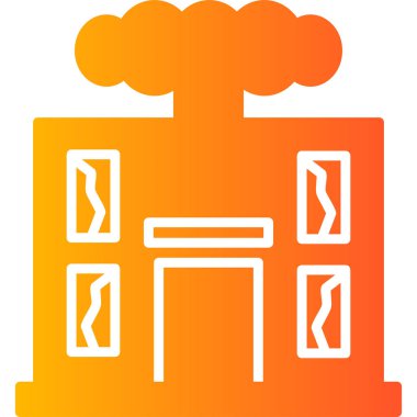 Savaş yıkımı modern simge, vektör illüstrasyonu