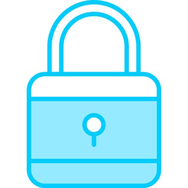 Asma kilit. Web simgesi vektör illüstrasyonu 