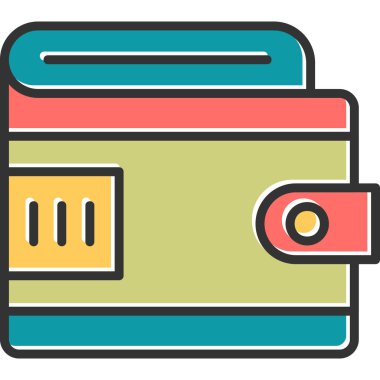 Cüzdan. Web simgesi basit illüstrasyon