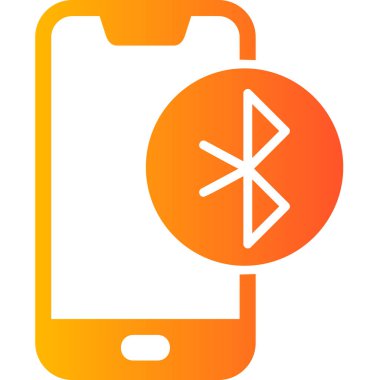 graphic art illustration of mobile Bluetooth transfer icon 