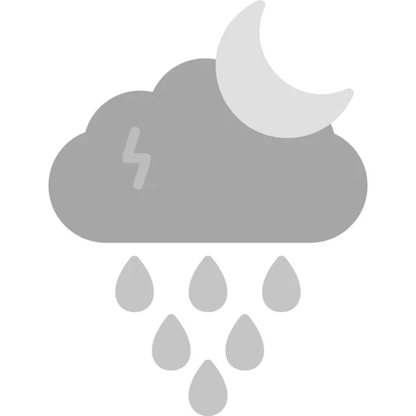 Night Rain Modern Vector Icon Illustration — Stock Vector