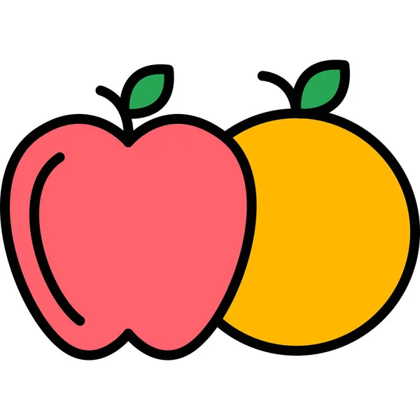 Pomme Icône Web Illustration Simple — Image vectorielle