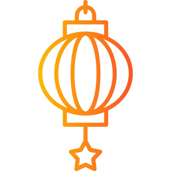 Lanterna Cinese Icona Moderna Illustrazione Vettoriale — Vettoriale Stock