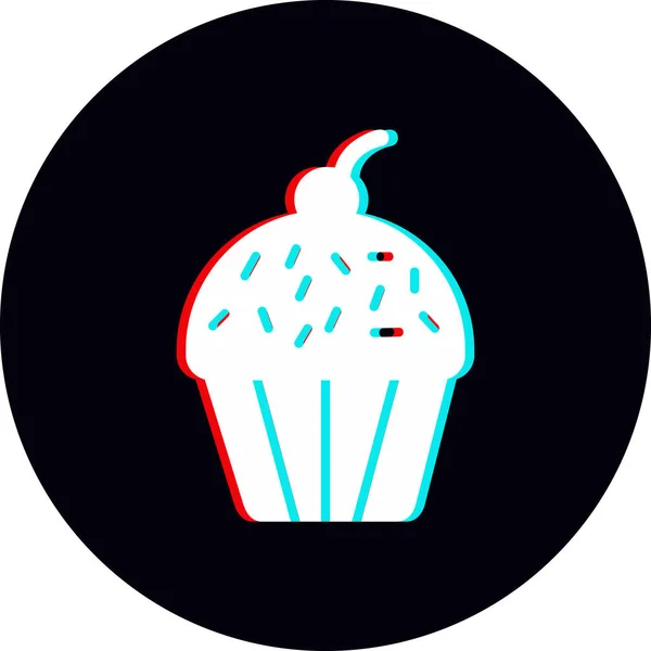 Grafische Illustration Von Cupcake Süßem Gebäck — Stockvektor
