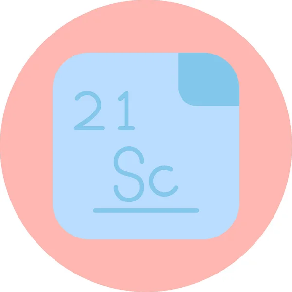 Escandio Elemento Químico Con Símbolo Número Atómico Elemento Metálico Blanco — Archivo Imágenes Vectoriales