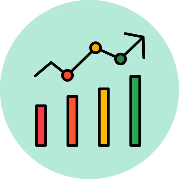 Graph Analytics Icono Web Ilustración Simple — Vector de stock
