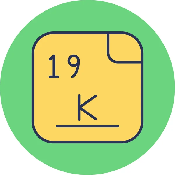 Kalium Het Scheikundig Element Met Het Symbool Uit Neo Latijn — Stockvector