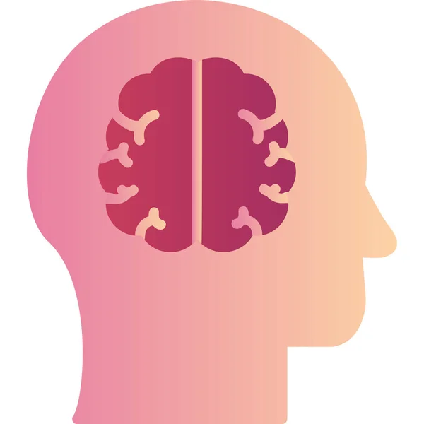 Cerebro Humano Icono Web — Vector de stock