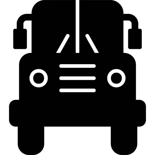 School Bus Modern Icoon Vector Illustratie — Stockvector