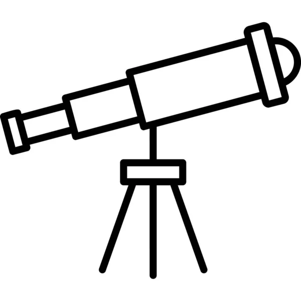 Een Telescoop Eenvoudige Web Pictogram Illustratie — Stockvector
