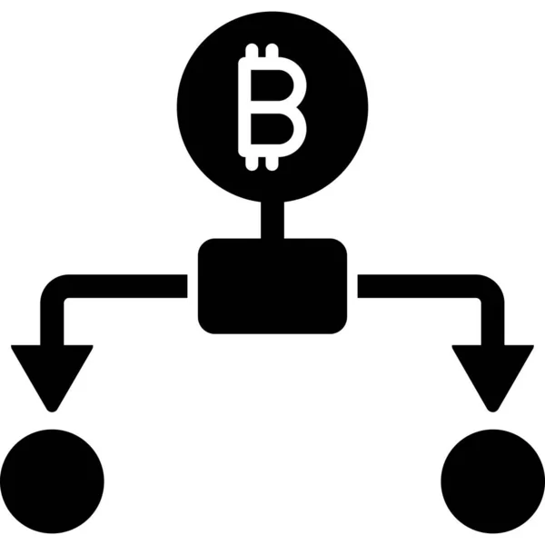 Dywersyfikacja Bitcoin Ikona Ilustracji Użytku Osobistego Komercyjnego — Wektor stockowy