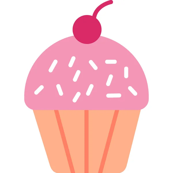 Grafisk Illustration Cupcake Söta Bakverk Mat — Stock vektor