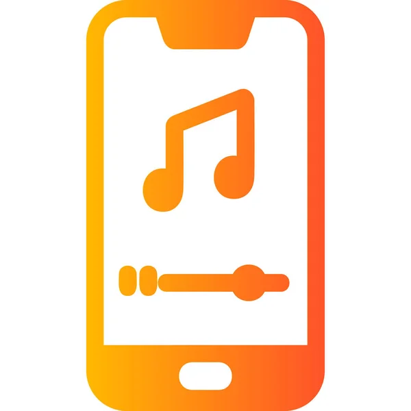 Mobile Music Player Icon Digital Illustration Smartphone Device — Stock Vector