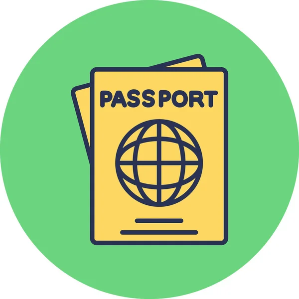 Passeport Web Illustration Icône Simple — Image vectorielle