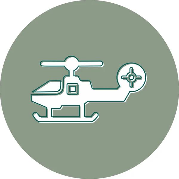 Ελικόπτερο Web Εικονίδιο Απλή Απεικόνιση — Διανυσματικό Αρχείο