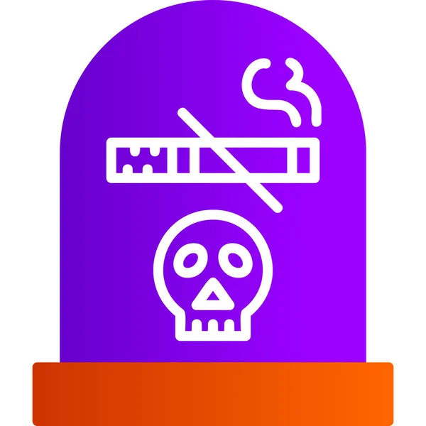 Tod Durch Rauchen Einfaches Symbol Vektorillustration — Stockvektor