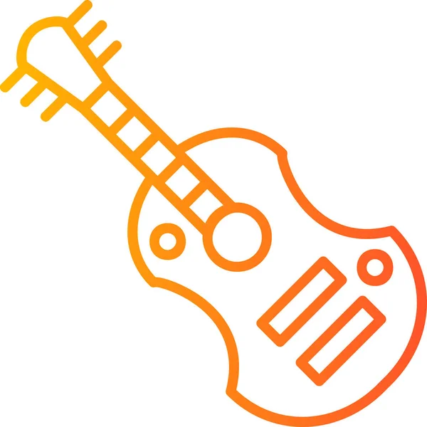Kytara Webová Ikona Jednoduchá Ilustrace — Stockový vektor