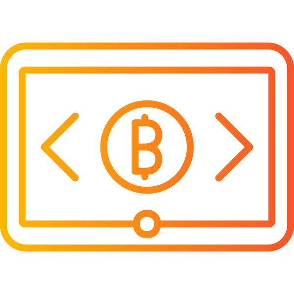 Bitcoin Icono Web Ilustración Simple — Vector de stock