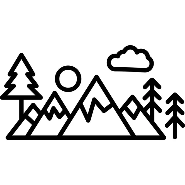 Paisaje Icono Web Ilustración Simple — Archivo Imágenes Vectoriales