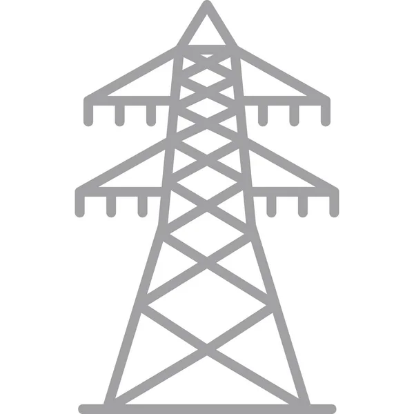 Elektrische Leistung Turm Symbol Vektor Illustration Design — Stockvektor