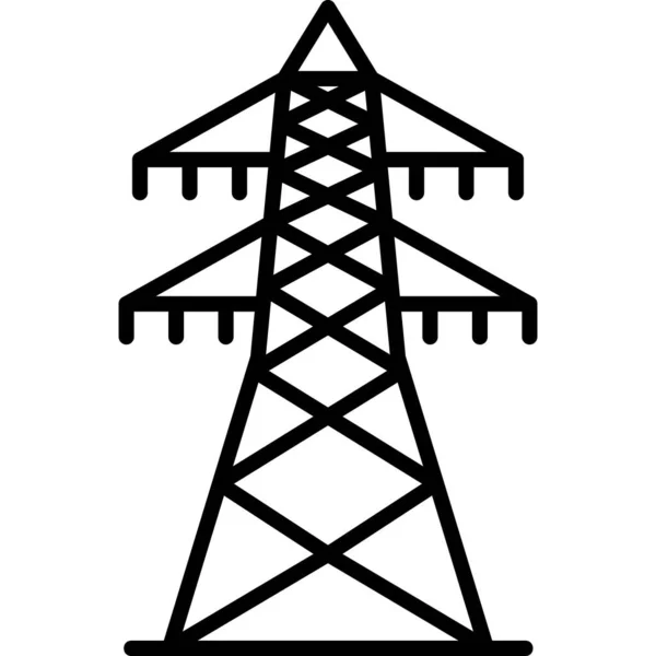 Elektrische Leistung Turm Symbol Vektor Illustration Design — Stockvektor