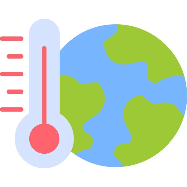 Ilustração Moderna Vetor Ícone Aquecimento Global — Vetor de Stock