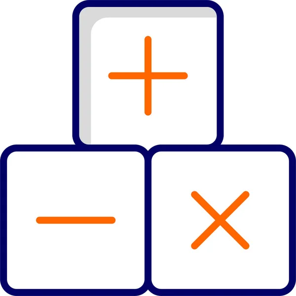 Bloques Matemáticos Icono Web Ilustración Simple — Archivo Imágenes Vectoriales