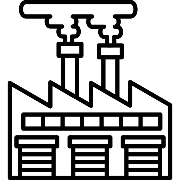 Tovární Moderní Ikona Vektorová Ilustrace — Stockový vektor