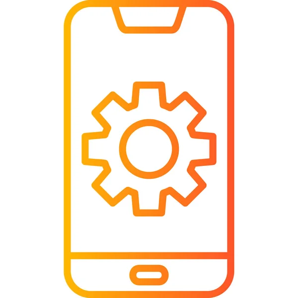 Graphic Art Illustration Mobile Setting Cogs — Stockvektor