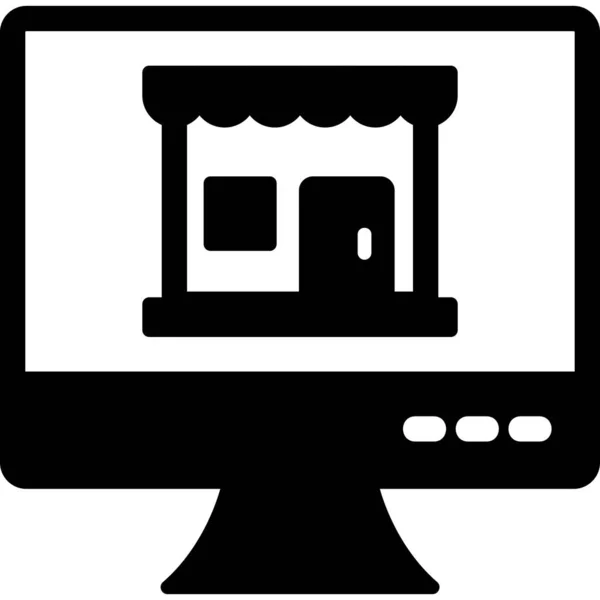 Online Κατάστημα Εικονίδιο Web Απλή Απεικόνιση — Διανυσματικό Αρχείο