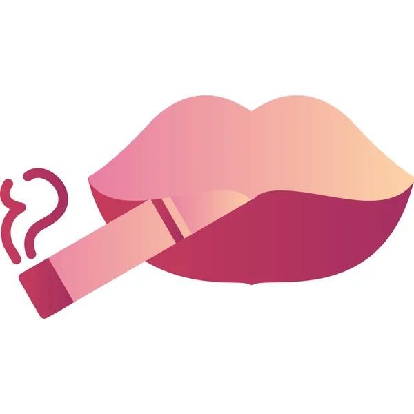 Lips Red Lipstick Vector Illustration — Stockvektor