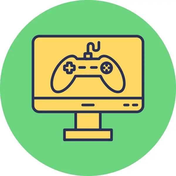 Online Παιχνίδι Εικονίδιο Εικονογράφηση Διάνυσμα — Διανυσματικό Αρχείο