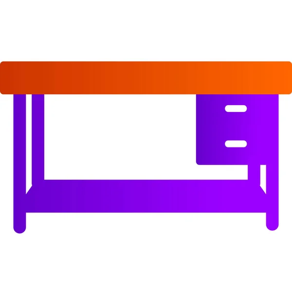 Table Bureau Icône Web Illustration Simple — Image vectorielle
