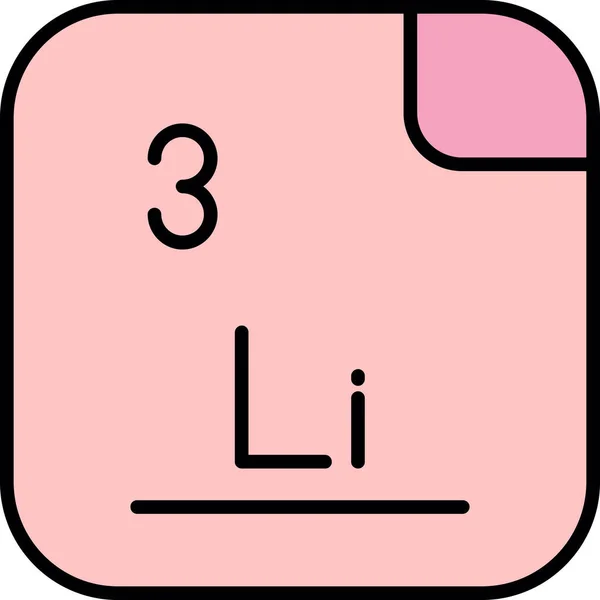 锂是一种化学元素 符号为Li 原子序数为3 它是一种柔软的银白色碱金属 在标准条件下 它是密度最小的金属和密度最小的固体元素 矢量图标 — 图库矢量图片