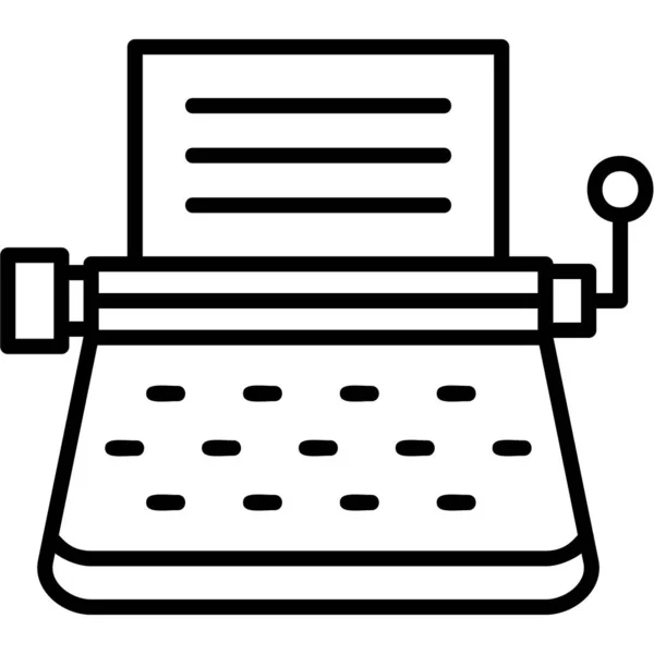 Uma Máquina Escrever Ícone Web Ilustração Simples —  Vetores de Stock